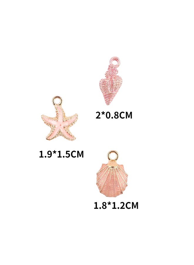 30 Pack Ocean Starfish Conch Seashell Metal Gold Plated Enamel Charms Pendants for DIY Jewelry Making - Image 2